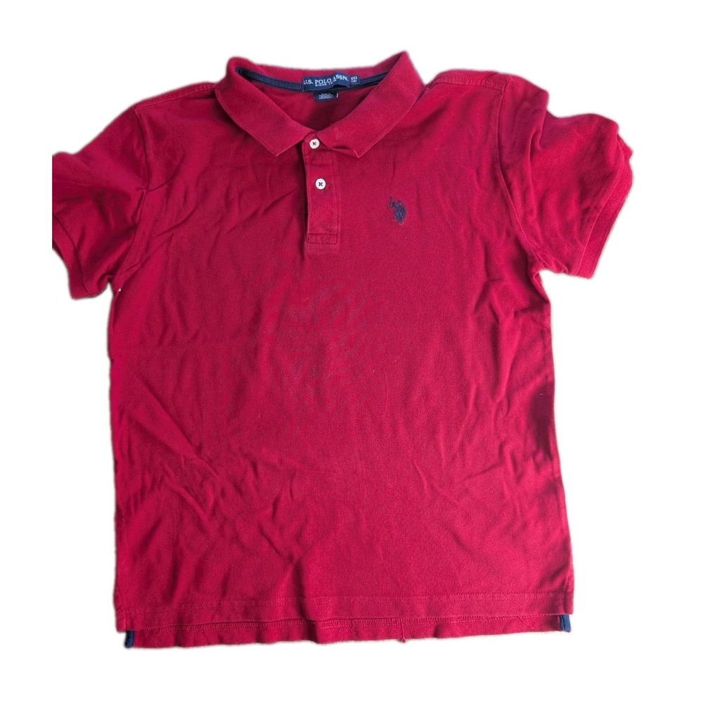 U.S. Polo Assn. Youth XXL 18 Red Short Sleeve Polo Shirt Embroidered Logo Cotton